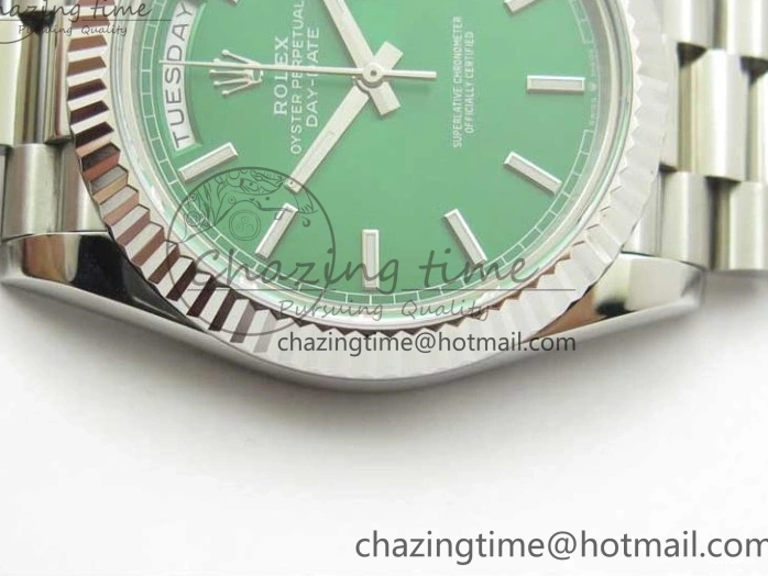 Markers 40mm SS Bracelet Green 228239 SS Stick 904 Version Dial Day-Date Dial A2836 on President New BP 0714